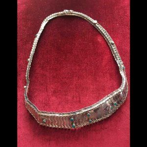 Vintage Sterling Silver Large ornate Necklace Peru 77 grams * A25